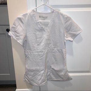 Greys Anatomy By Barco White Scrub Top Womens XS